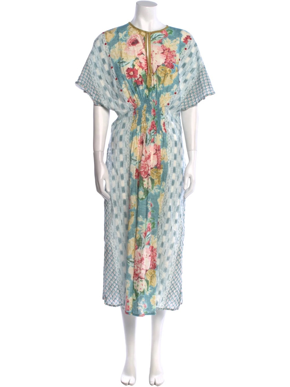 Floral D’ascoli Midi Dress with Smocked Waist
